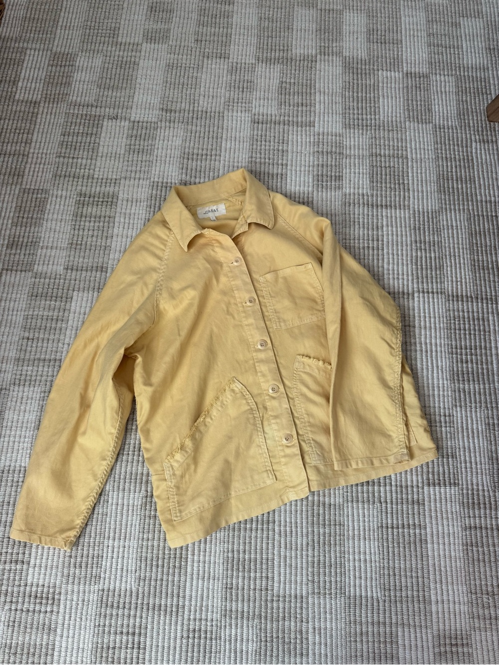 THE GREAT. Pale Yellow Utility Button-Front Jacket